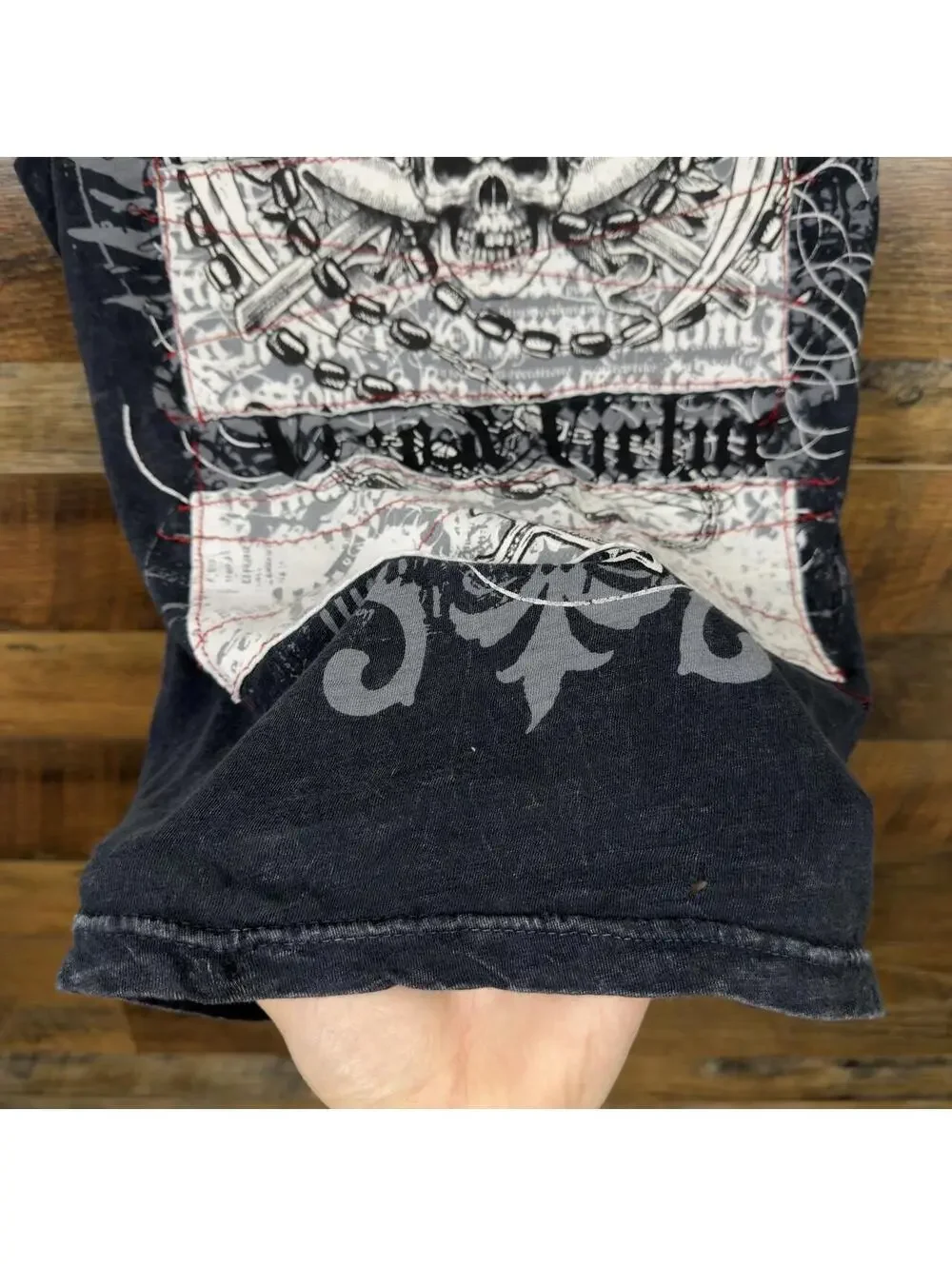 Y2K Rebel Saints Women’s Large VNeck Embroidered Graphic T-Shirt